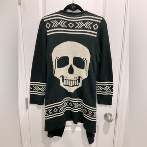 Karma Blue Black skull cardigan